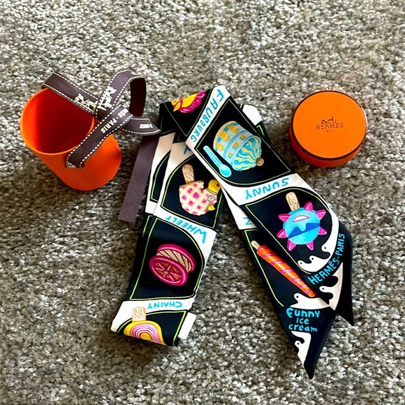 HERMES Funny Ice Cream Twilly - Picture 4 of 6